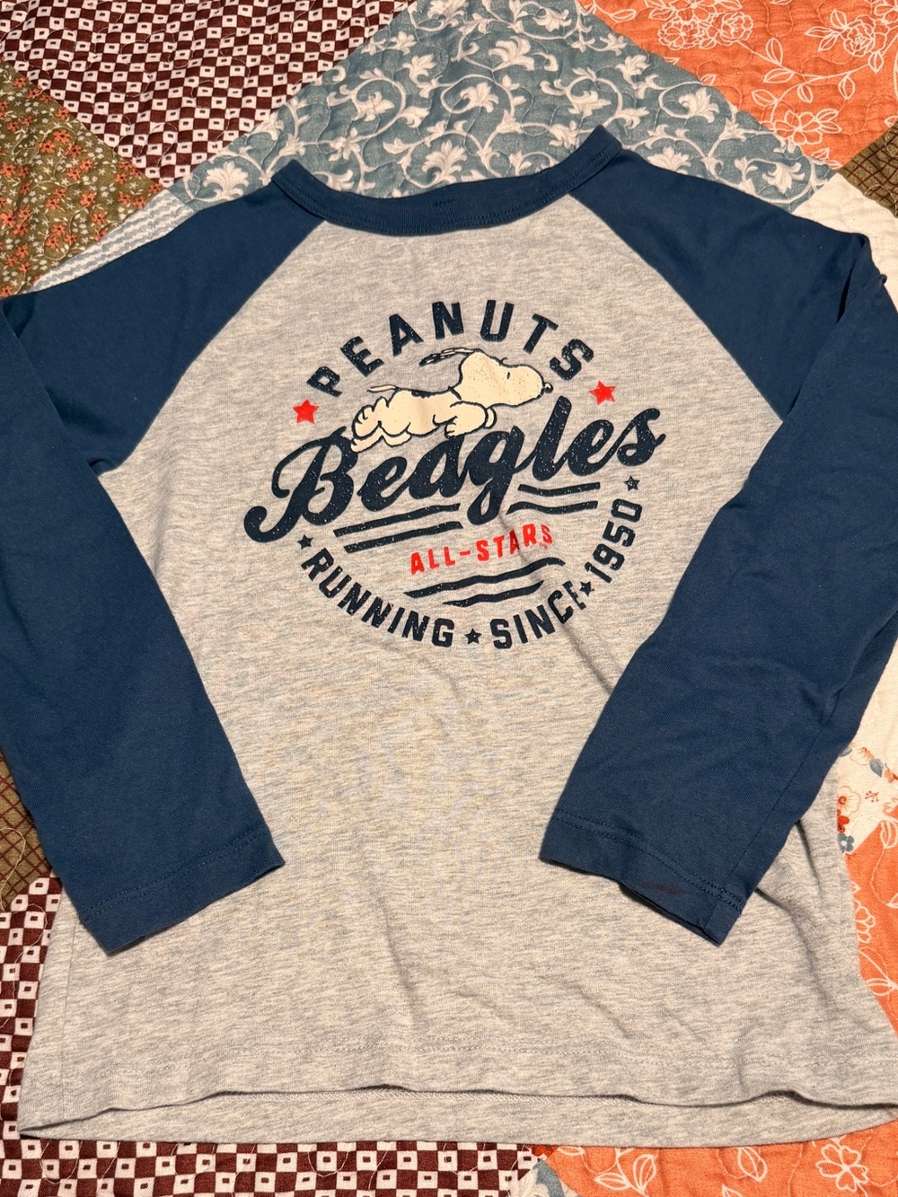 Kids - 365 Kids x Peanuts Snoopy Beagles All-Stars 3/4 Sleeve Raglan Tee Size 5